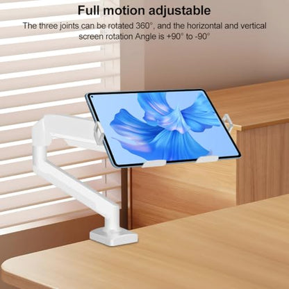 Laptop Arm Mount Adjustable Laptop Desk Mount 2-9kg Gas Spring Arm Up to 17.3 Inch Laptop Holder Tray Desktop Stand Clamp-on(Silvery)