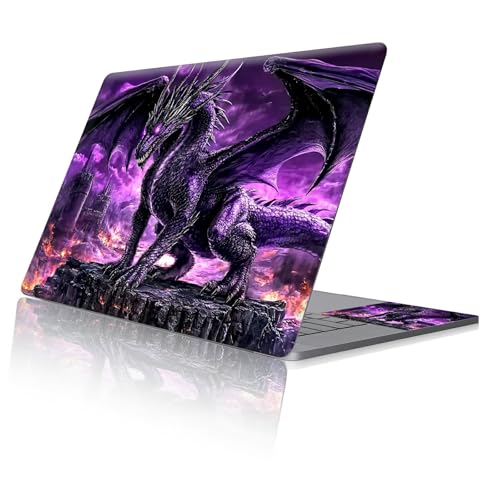 Reusable Universal Laptop Skin Sticker, Cut to Fit for 11.6–15.6 Inch Laptops, Waterproof Protective Film, No-Residue - Purple Dragon - color: Purple Dragon