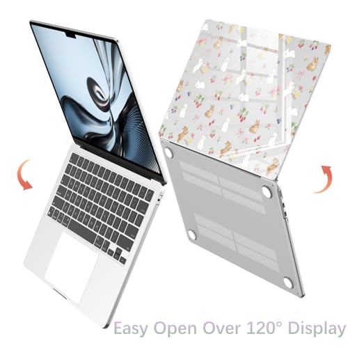 Compatible with MacBook Air 13 inch Case M1 A2337 A2179 A1932 2022 2021 2020 2019 Release, Cute Bunny Rabbit Protective Hard Shell Clear Cover for MacBook Air 13.3 inch - color: Bunny P, size: MacBook Air 13.3 inch M1 A2337 A2179 A1932