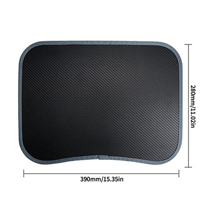 13in Portable Laptop Lap Desk | Carbon Fiber Surface, Soft Pillow Cushion, Lightweight, for Home Office Use, Dark Gray