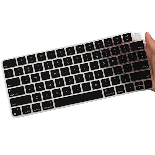 Keyboard Cover for Apple 2024/2023/2021 iMac All-in-One Desktop Keyboard, iMac 24 Inch with M4 /M3 /M1 Chip with Touch ID & Apple Magic Keyboard A2449 A2450 MK293LL/A MK2A3LL/A, US Layout -Black - color: Black