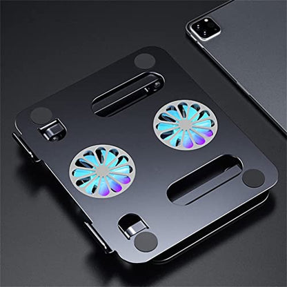 Foldable Laptop Cooling Stand Desk Fan Adjustable Base Aluminum for - color: D