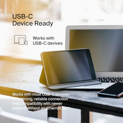 Belkin USB Type C to 2.5 Gb Ethernet Adapter, USB-IF Certified Thunderbolt 3 & 4 / USB-C to LAN Network Adapter Compatible with MacBook Pro/Air, iPad Pro, XPS, Surface, and Other USB C Devices