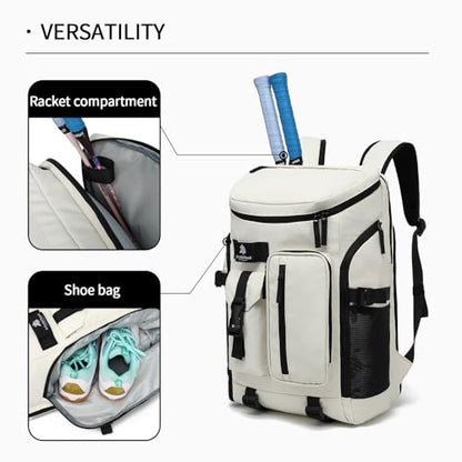 Kalesi Gym Duffle Bag Backpack 4-Way Waterproof with Shoes Compartment for travel Sport Hiking laptop - color: Sea Salt White02