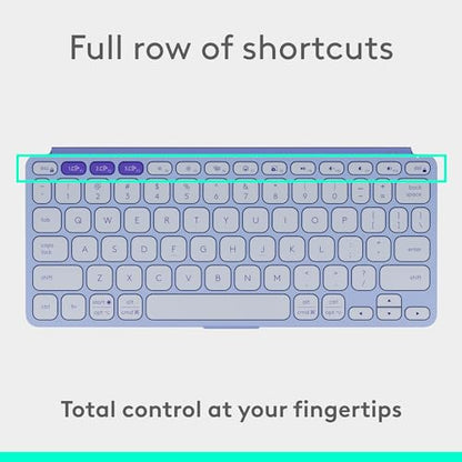 Logitech Keys-to-GO 2 Portable Bluetooth Tablet Keyboard - Lilac | Built-in cover, slim & compact wireless design, for Windows, Android, Linux, iPad, iPhone, Mac, Apple TV - color: Lilac, style: Keys-To-Go 2