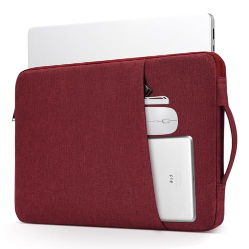 13 inch Laptop Sleeve Case for 13 inch New MacBook Air M4 A3240 2025/ M3 A3113/ M2 A2681/ M1 A2337 Computer Bag, Wine Red - color: Wine Red, size: 13.3-13.6 Inch