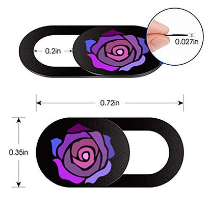 Webcam Cover Slide Ultra Thin Laptop Camera Privacy Protect Rose | 3 Pcs Cute Rose, Ultra thin camera cover fit for Cell phone desktop tablet PC, front camera blocks webcam to protect privacy - color: Rose