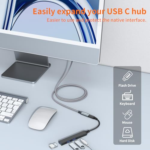 JXMOX USB C Extension Cable (3.3Ft/1m/10Gbps), USB 3.2 Type C 3.1 Male to Female Extension 100W/5A Charging & Sync for USBC Hub/PSVR2/iPhone 15 16 17 pro max/MacBook Air M2 Pro/iPad/Mag Safe Charger