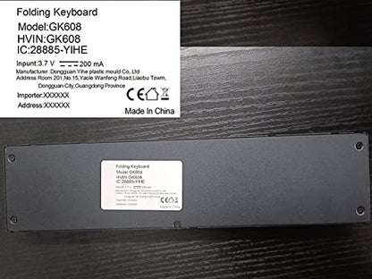 Geyes Foldable Bluetooth Keyboard Portable Folding Wireless Keyboard with Portable Pocket Size, Aluminum Alloy Housing for iPhone,iPad, Tablet,Laptops and Smartphones (Black)