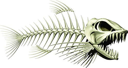 Skeleton Beautiful Fish Decal | Fishing Decal for Boat, Car, Vehicle, Truck Etc. | Waterproof Vinyl Sticker | Many Sizes & Styles Available | 12" to 40" by Digital Fish Art (Large, Position 1R) - color: Position 1r, size: Large