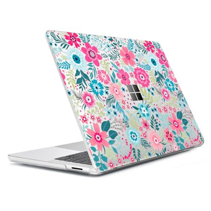 Case Compatible with Microsoft Surface Laptop 13.8-inch Touchscreen 2024 (7th Edition) Model 2036, Plastic Hard Shell Case + Keyboard Cover + Screen Protector + Webcam Cover, Flora - color: Flora