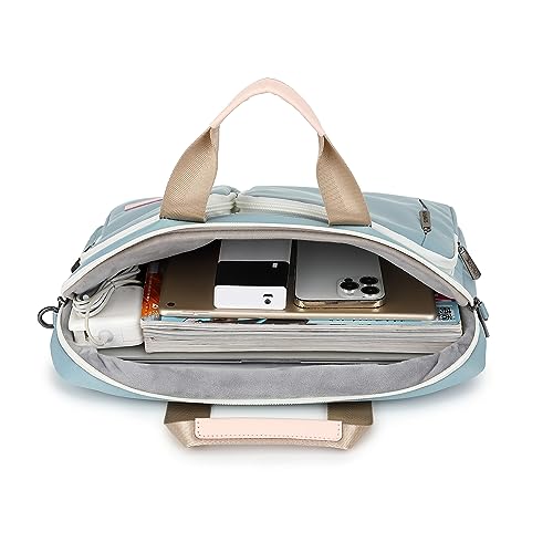 360° Protective Muti Pockets Laptop Shoulder Bag Sleeve Case For MacBook Pro 16" and 15 inch-15.6 inch Laptop (Light Blue) - color: Light Blue, size: 14 inch