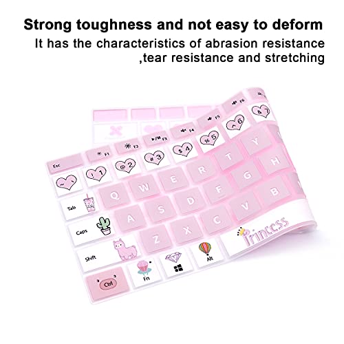 English Silicone Keyboard Cover for Microsoft Surface Pro 4 and Pro 7 2019/Pro 6 2018/Pro 5 2017 Keyboard for Surface pro 6 12.3-Inch,Princess - color: Princess