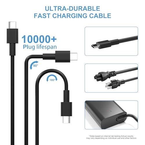 BIYTC 100W USB-C Laptop Charger Compatible with Dell Precision Inspiron | 100W USB-C Gan AC Adapter For Precision 5680 3580 3581 Latitude 5340 7640 Inspiron 16 Type C