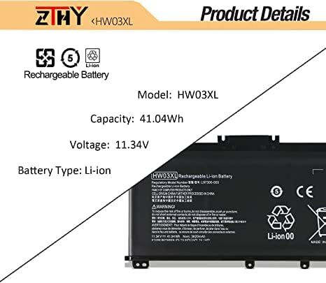 HW03XL L97300-005 Battery Replacement for HP Pavilion 15-EG000 15-EH000 | 17-CN000 17-CP000 17z-cp100 17t-cn200 17z-cp100 17z-cp200 15z-eh100 15z-eh200 15t-eg100 15t-eg200 15-eg0xxx eg0073cl eg0070wm - size: 9.45*6.3*0.28 inch HW03XL