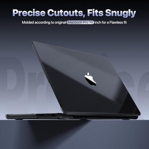 Soonjet for MacBook Pro 16 inch Case M5 M4 M3 M2 M1 2026-2021 Laptop Cover | Crystal Clear Black, Color Match, Protective Hard Shell, Crack Resistant, Ultra Thin Lightweight, Snap on Fit, Premium PC - color: Crystal Black