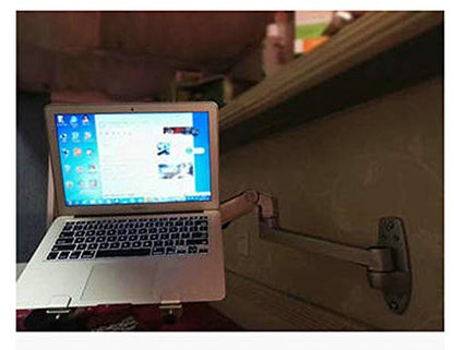 XSJ8012WT Aluminum Alloy Mechanical Spring Arm Wall Mount Laptop Holder Full Motion Laptop Mount Arm Monitor Stand (Black) - color: Black
