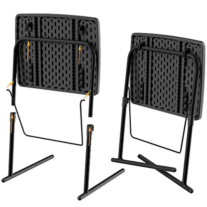 Max TV Tray Table, Allpop Adjustable Large TV Tray for Eating, Folding Dinner Laptop Table on Couch & Bed with 6 Heights & 3 Tilt Angles, Black - color: Black, size: Allpop-Max TV Tray