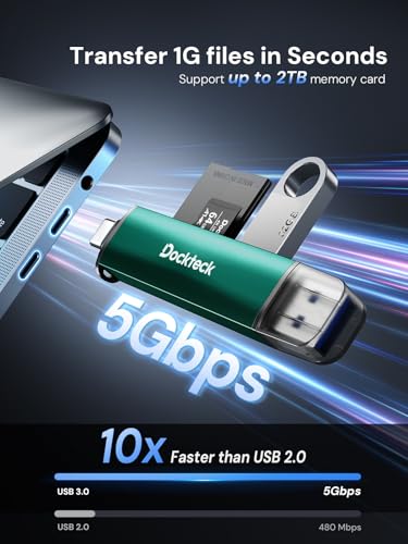 SD Card Reader, USB3.0, 3-Slot USB A/C to Micro SD Adapter,Green | 5G Super Speed, Memory Card Reader for UHS-I SD/Micro SD/SDHC/SDXC/MMC, OTG Support, Plug&Play,Compatible with Macbook iphone - color: Green