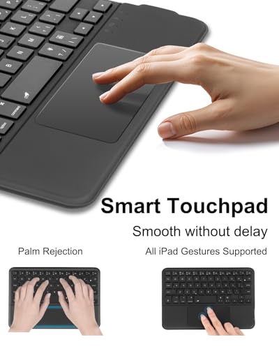 EAMPANG Case with Trackpad Keyboard for iPad mini 7th(A17 Pro, 2024)/6th Generation 8.3 inch,7-Color Backlit Wireless Keyboard Magnetic Detachable Multi-Angle Stand Cover for iPad mini 6 7 Black - color: Black