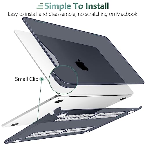 for MacBook Air 15 Inch Case M5 M4 M3 M2 (2026-2023) A3448 A3241 A3114 A2941, Protective Hard Shell Cover Compatible with Touch ID & Liquid Retina Display - Crystal Black - color: Crystal Black