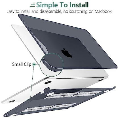 for MacBook Air 15 Inch Case M5 M4 M3 M2 (2026-2023) A3448 A3241 A3114 A2941, Protective Hard Shell Cover Compatible with Touch ID & Liquid Retina Display - Crystal Black - color: Crystal Black