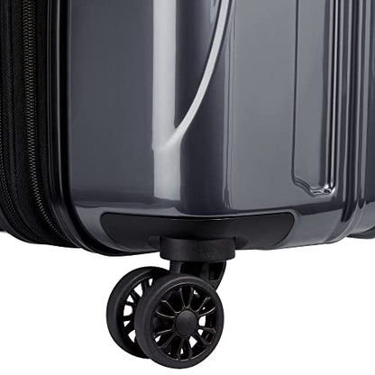 DELSEY PARIS Helium Aero Hardside Expandable Luggage with Spinner Wheels, Titanium, Checked-Medium 24 Inch - color: Titanium, size: Checked-Medium 24 Inch