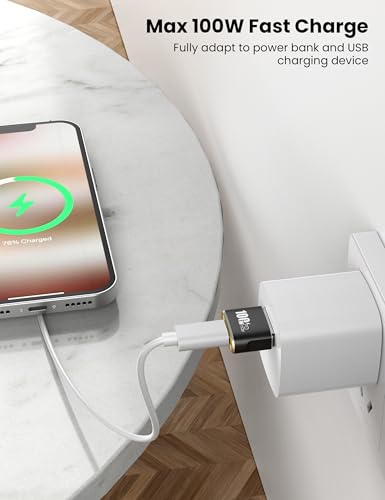 USBC Female to A Male Adapter Primarily for Charging, 10Pack, Black | Data Transfer,100W Charging, Compatible with iPhone17-15 Plus Pro Max,iPad Air Mini 6 7,Samsung Galaxy S25-S22,iPad Air,Pixel