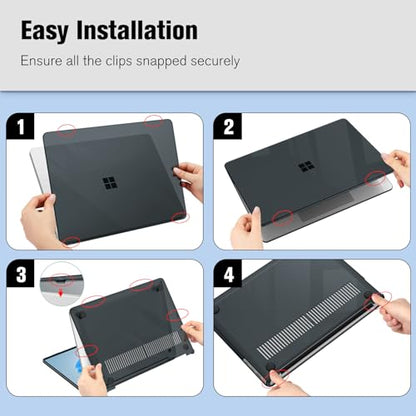 Fintie Case for 13.8 Inch Surface Laptop 8 2026 / Surface Laptop 7 2024 | Hard Shell, Slim Fit, Crystal Black - color: Crystal Black