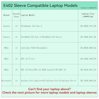 Smatree Elite Laptop Sleeve for 13 inch Lenovo/ASUS/DELL/Samsung/Microsoft | for 13 inch Lenovo ThinkPad,Lenovo 500w/300e,ASUS Chromebook,DELL Latitude/XPS13,Samsung Galaxy Chromebook,Microsoft(E402) - size: 13 inch/E402/Size: 30.7*21.2cm