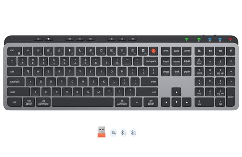 MEETION K9990 Bluetooth Wireless Keyboard, Slim Quiet Rechargeable, Black | Low-profile scissor switch keys with quiet typing, 3-device switching via 2.4G & Bluetooth, full-size design, Windows/Mac - color: Fullsize