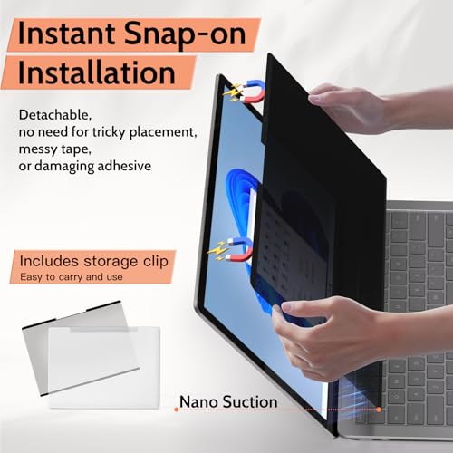 Mamol Magnetic Privacy Screen for 13.5 inch Microsoft Surface Laptop 6/5/4/3/2/1, Removable Anti Spy Glare Blue Light Filter, Surface Laptop Privacy Screen Protector 13.5 in