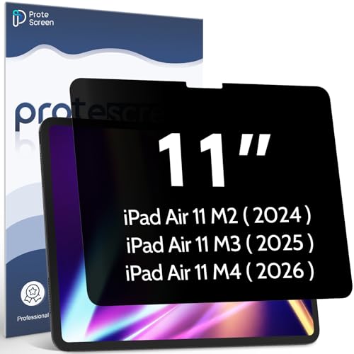 Privacy Screen Protector Compatible with iPad Air 11 Inch (2024-2026, M2/M3/M4), Anti Glare Blue Light Spy Filter Private, High Sensitive Bubble-Free Easy Install Black Security Screen Shield - size: iPad Air 11 in Privacy Screen