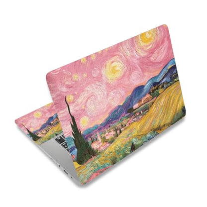 DINKY 15.6 inches Laptop Skin Sticker Netbook Universal Reusable Protector Cover Decal Fits 13 13.3 14 15 15.4 15.6 inch Laptop Protector Notebook, Pink Starry Sky Field - color: Pink Starry Sky Field
