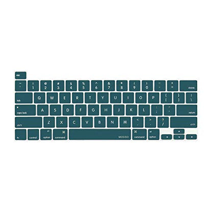 MOSISO Keyboard Cover Compatible with MacBook Pro 13 inch M2 2023, 2022, 2021 2020 M1 A2338 A2289 A2251&Compatible with MacBook Pro 16 2020 2019 A2141 Touch ID,Protective Silicone Skin, Deep Teal - color: Deep Teal