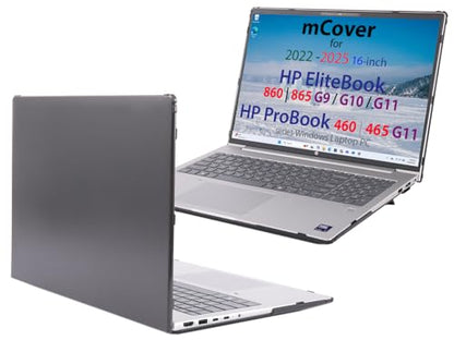 mCover Case Only Compatible for 2022～2025 16" HP ProBook 460 | 465 G11 & EliteBook 860 | 865 G9 G10 G11 Series Windows Notebook PC (Not for Other HP Models)- Black - color: Black