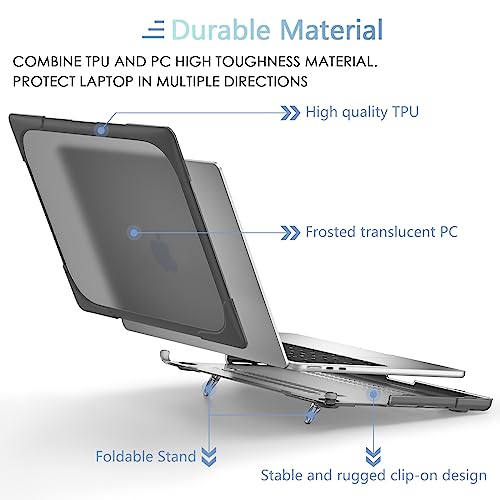 MEEgoodo Case for MacBook Air 15 inch 2026 2025 2024 2023, Case Fit Model (A3448/A3241/A3114/A2941) with M5/M4/M3/M2 Chip, Laptop Hard Shell with Heavy Duty Rugged Shockproof, Grey - color: Grey