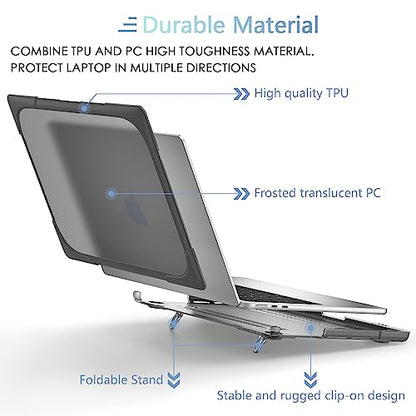 MEEgoodo Case for MacBook Air 15 inch 2026 2025 2024 2023, Case Fit Model (A3448/A3241/A3114/A2941) with M5/M4/M3/M2 Chip, Laptop Hard Shell with Heavy Duty Rugged Shockproof, Grey - color: Grey
