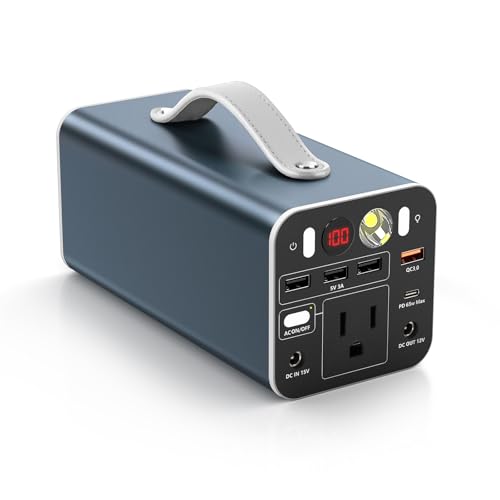 Powdeom 150W Portable Power Station, 155.4Wh Portable Laptop Charger with AC Outlet, DC/USB-C Port, Battery Backup Power Supply for Outdoor Camping Home Outage - size: Small