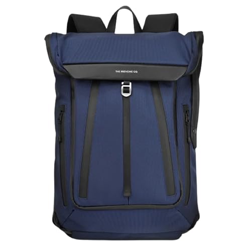 The Frenchie Co. - Work/Travel Speed Backpack - Expandable 23 to 30 liters - Laptop compartment with anti-theft magnetic closure - Ballistic nylon durable construction - color: Blue