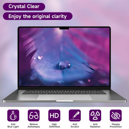 2 Pack Anti Blue Light Screen Protector Compatible with Macbook Pro 14 inch (2021-2026, M1-M5, Pro/Max), Eye Protection Anti Glare Computer Screen Cover for Mac Pro 14.2in - size: MacBook Pro 14-inch(2021-2026, M1,M2,M3,M4,M5)