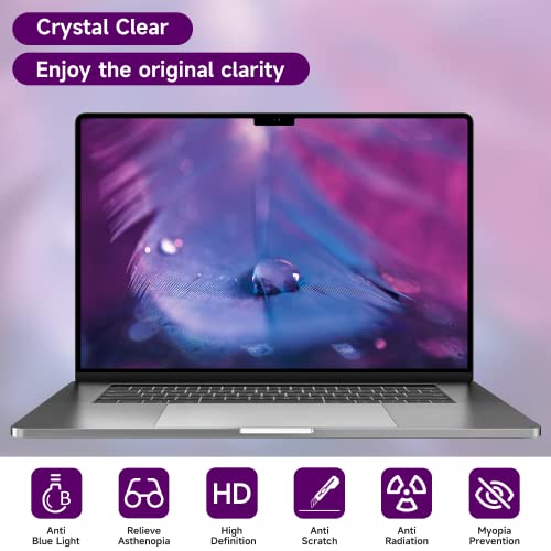 2 Pack Anti Blue Light Screen Protector Compatible with Macbook Pro 14 inch (2021-2026, M1-M5, Pro/Max), Eye Protection Anti Glare Computer Screen Cover for Mac Pro 14.2in - size: MacBook Pro 14-inch(2021-2026, M1,M2,M3,M4,M5)
