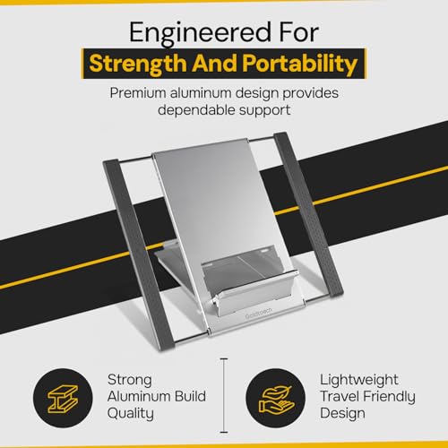 Goldtouch KOV-GTLS-0055 Go! Travel Laptop and Tablet Stand (Aluminum),Black