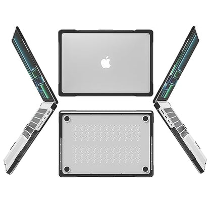 Batianda Ultimate Case for MacBook Pro 14 Inch 2026-2021, Translucent | Fits M5/M4/M3/M2/M1 Pro Max Chip Model, Heavy Duty Matte Translucent Rugged Protective Shell with Carbon Fiber Side Texture - color: X-Translucent