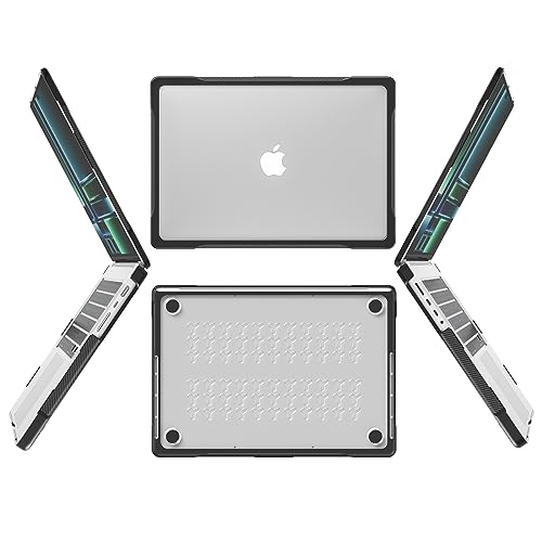 Batianda Ultimate Case for MacBook Pro 14 Inch 2026-2021, Translucent | Fits M5/M4/M3/M2/M1 Pro Max Chip Model, Heavy Duty Matte Translucent Rugged Protective Shell with Carbon Fiber Side Texture - color: X-Translucent