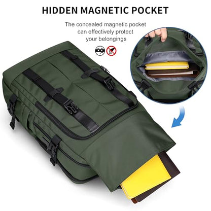 WITZMAN Travel Laptop Backpack for Men Fits 16 inch Laptop | Nylon Carry-on Airline Approved, USB Charging Port, 26L Capacity, For Vacation, Weekend, Overnight Trip, B716 Army Green - color: Army Green