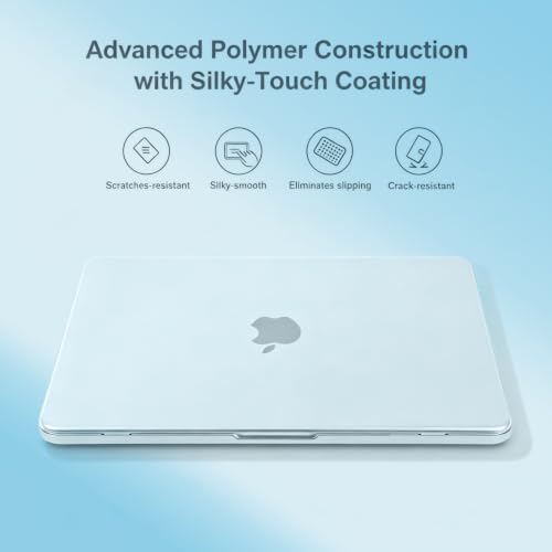 MOSISO Compatible with MacBook Pro 16 inch Case M5 M4 M3 M2 M1 2026-2021 | A3429 A3428 A3403 A3186 A2991 A2780 A2485, Protective Hard Shell Case&Keyboard Cover&Screen Film&Pouch, Cloud Blue - color: Cloud Blue