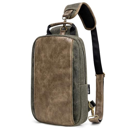 Canvas Messenger Bag Sling Bag Crossbody Shoulder Bag for Men Women Travel Work Satchel Bags - color: Green-a