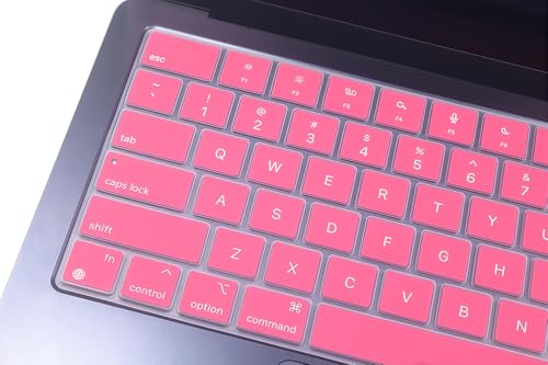 Keyboard Skin Compatible for 2026 MacBook Neo 13" A3404, Air 15.3" 13.6" M5 M4 M3 M2 A3448 A3241 A3114 A2941 A3449 A3240 A3113 A2681, MacBook Pro 14 16 inch M5 M4 M3 M2 M1 A3426 A3427 A3434 (Pink) - color: Pink