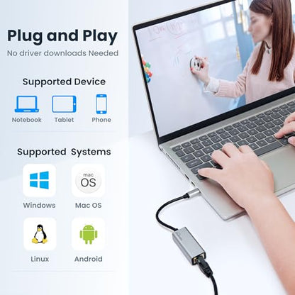 USB C to ethernet Adapter,Ethernet to USB c,TypeC to RJ45 Ethernet Adapter 1Gbps Gigabit Ethernet Compatibility for Mac,MacBook Pro/Air,Dell XPS,Chromebook,Surface - style: TYPEC TO RJ45